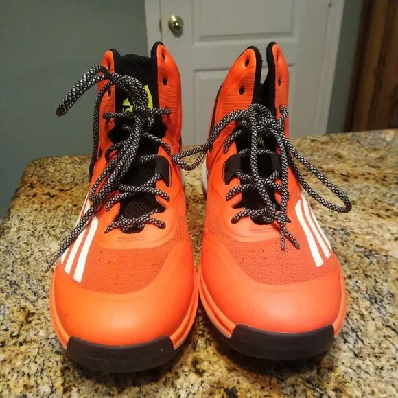 Rare 2014 Adidas Mens Basketball Shoes Sneakers Orange Black Lace Up S84205 14.5